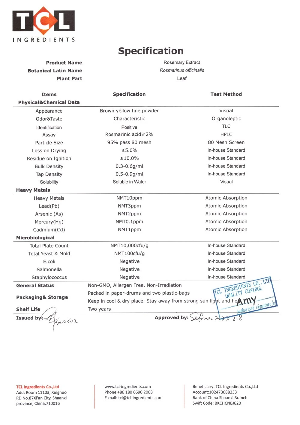 Ratio rosmarinic acid big factory